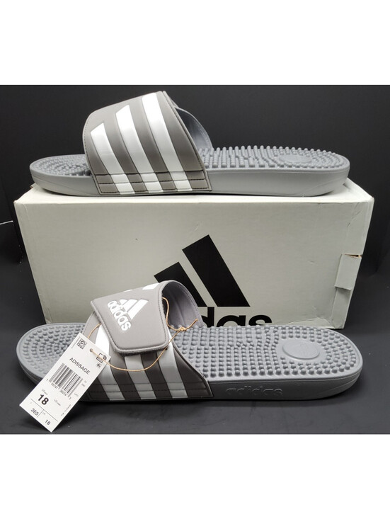 adidas Other - NEW Adidas Men's Adissage Grey Comfort Slip On Slides Sandals Size 18